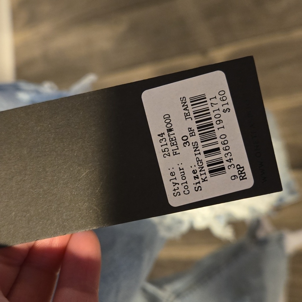OneTeaspoon Distressed Light Blue Denim Jean - Picture 4 of 8